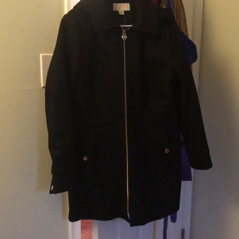 Michael Kors Black Wool Coat size L